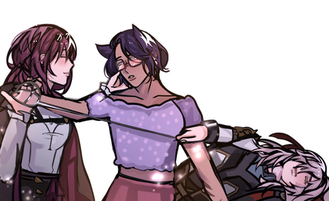 a gay image of me with kafka hsr and jing yuan hsr. drawn by ashera ashii